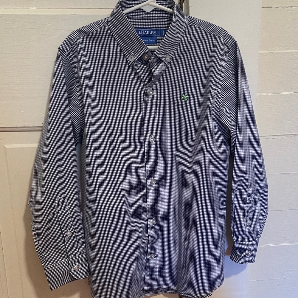 J. Bailey Bailey Boys Roscoe Blue Check Button Down Shirt Boys 7